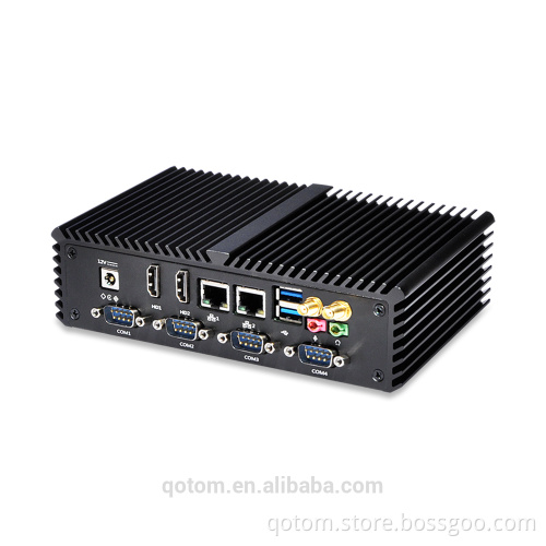 2017 6 Com Mini Pc Celeron 3205U CPU, 2G RAM, 8G SSD,WIFI ,aluminium alloy chassis,6*COM +2*RJ-45 LAN+2*HD Video +6*USB